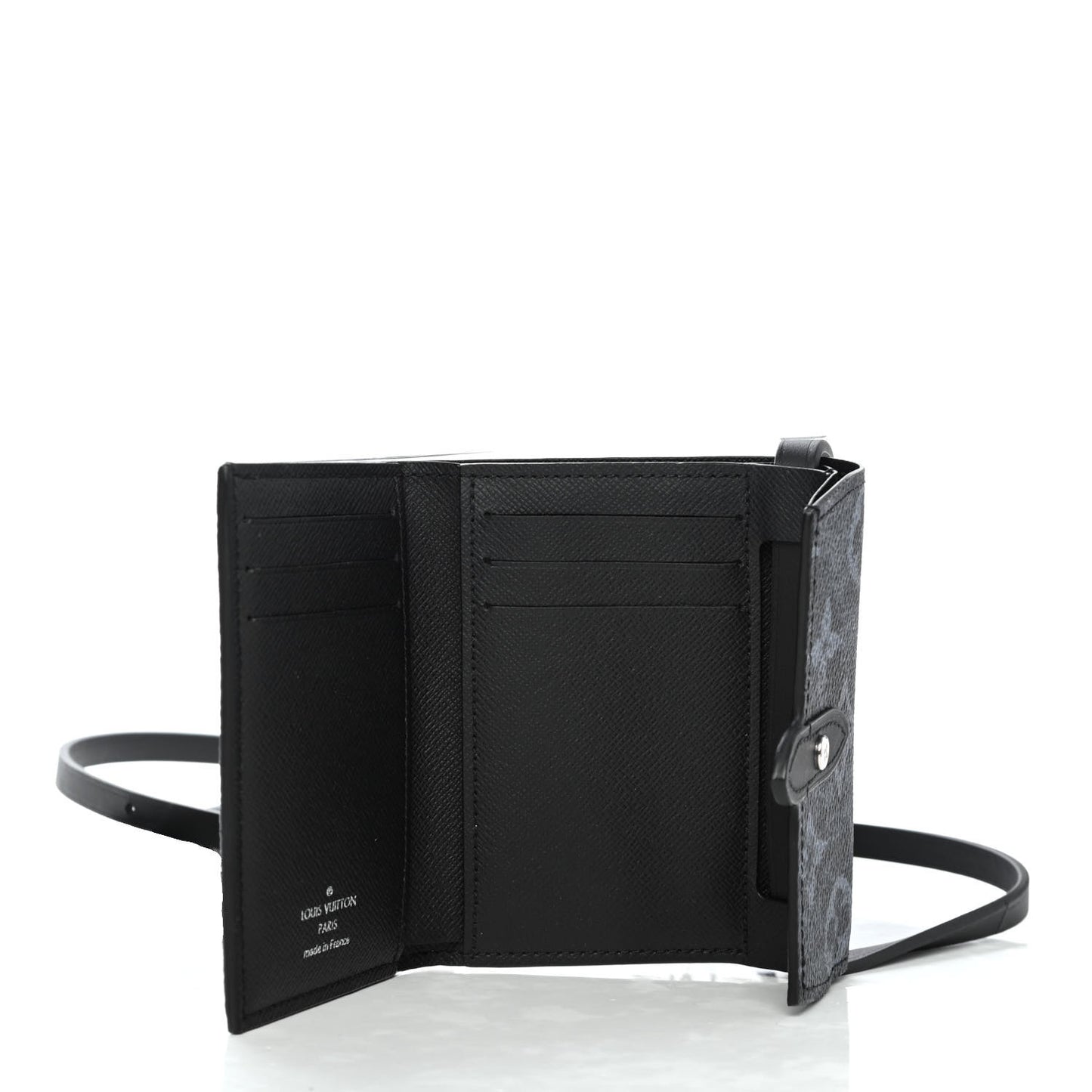 Monogram Pastel Cross Card Holder Black