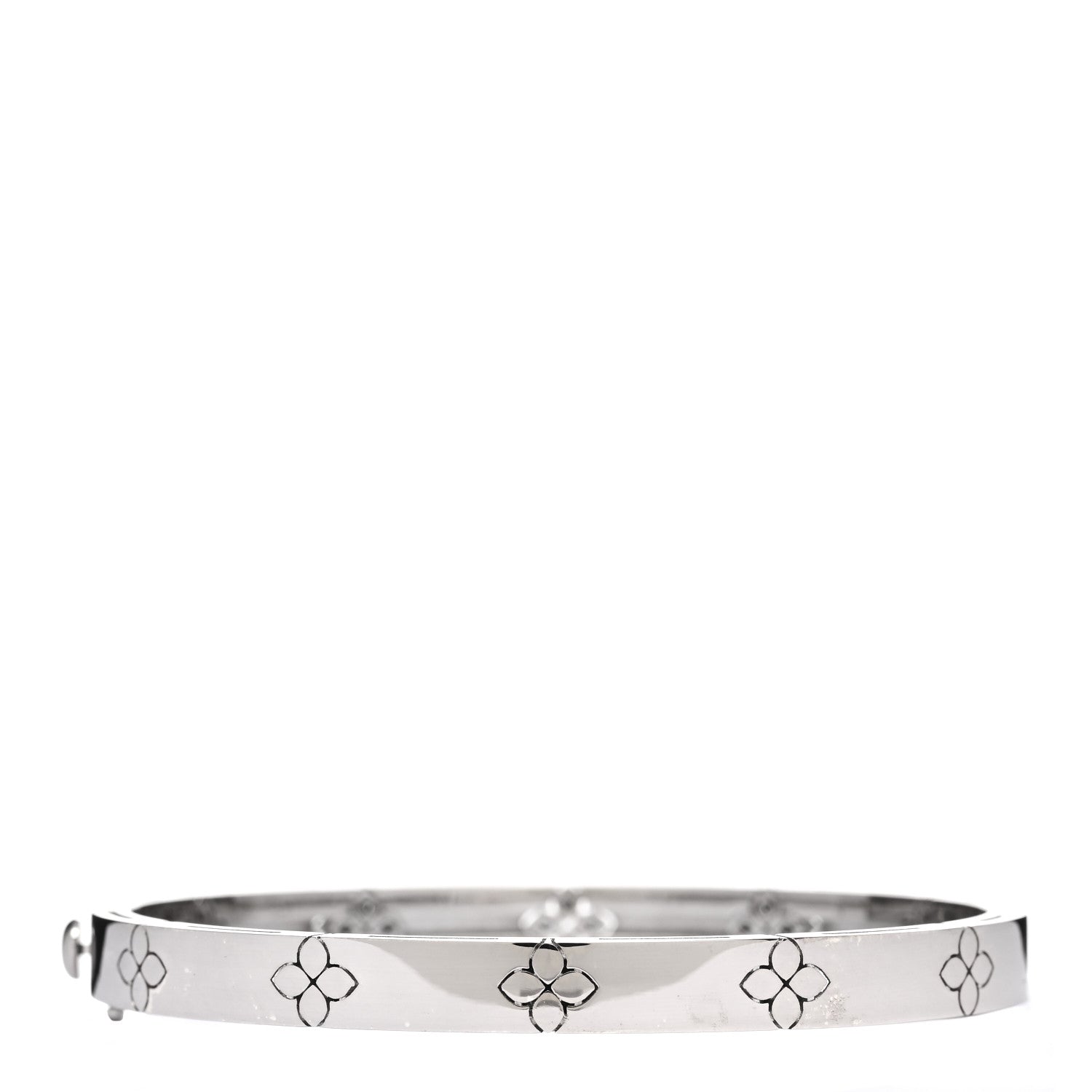 Roberto Coin 18K White Gold Diamond Medium Love in Verona Bangle Bracelet 2 of 3