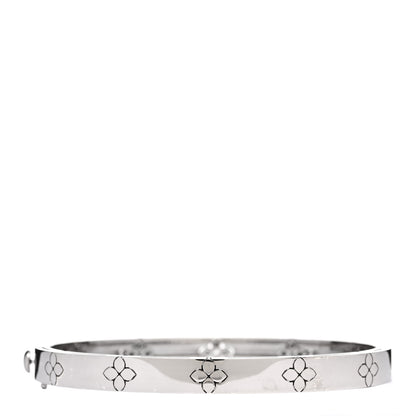 Roberto Coin 18K White Gold Diamond Medium Love in Verona Bangle Bracelet 2 of 3