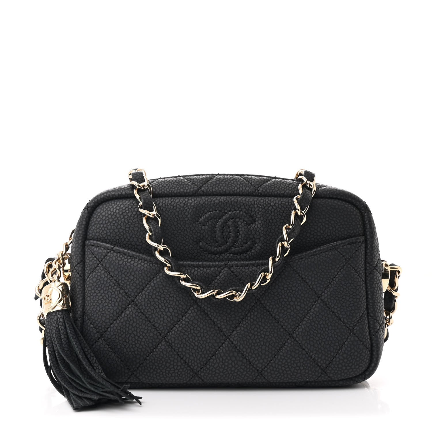 Chanel Iridescent Caviar Quilted Mini Coco Tassel Camera Case Black 1 of 10