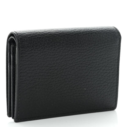 Gucci Pebbled Calfskin GG Marmont Card Case Black 3 of 9
