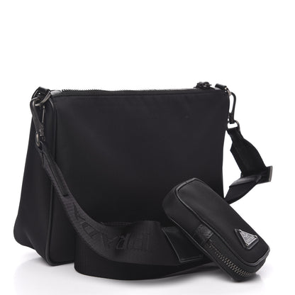 Prada Re-Nylon Saffiano Pocket Zippered Shoulder Bag Black 3 of 10