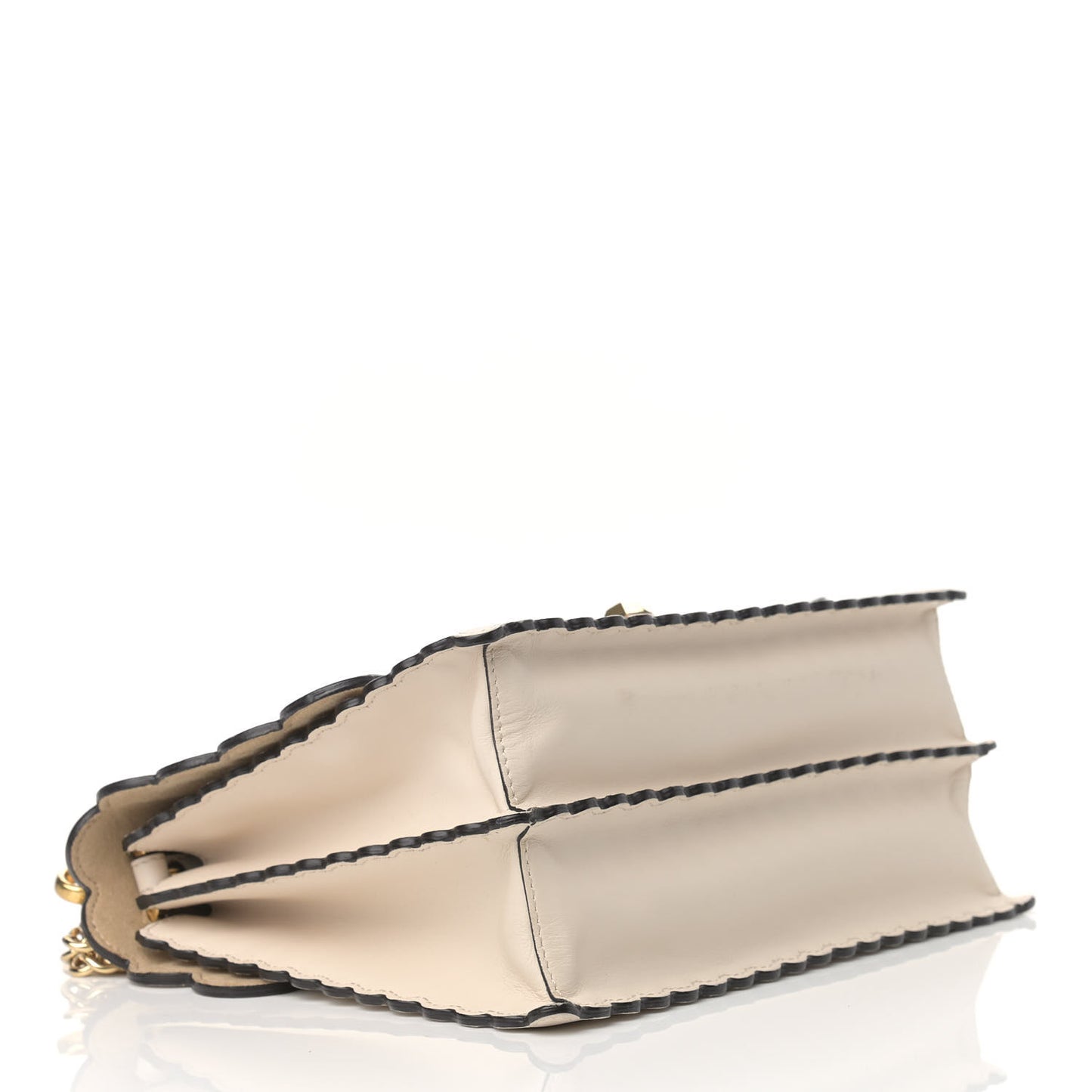 Vitello Baltico Scalloped Studded Kan I Shoulder Bag Camelia