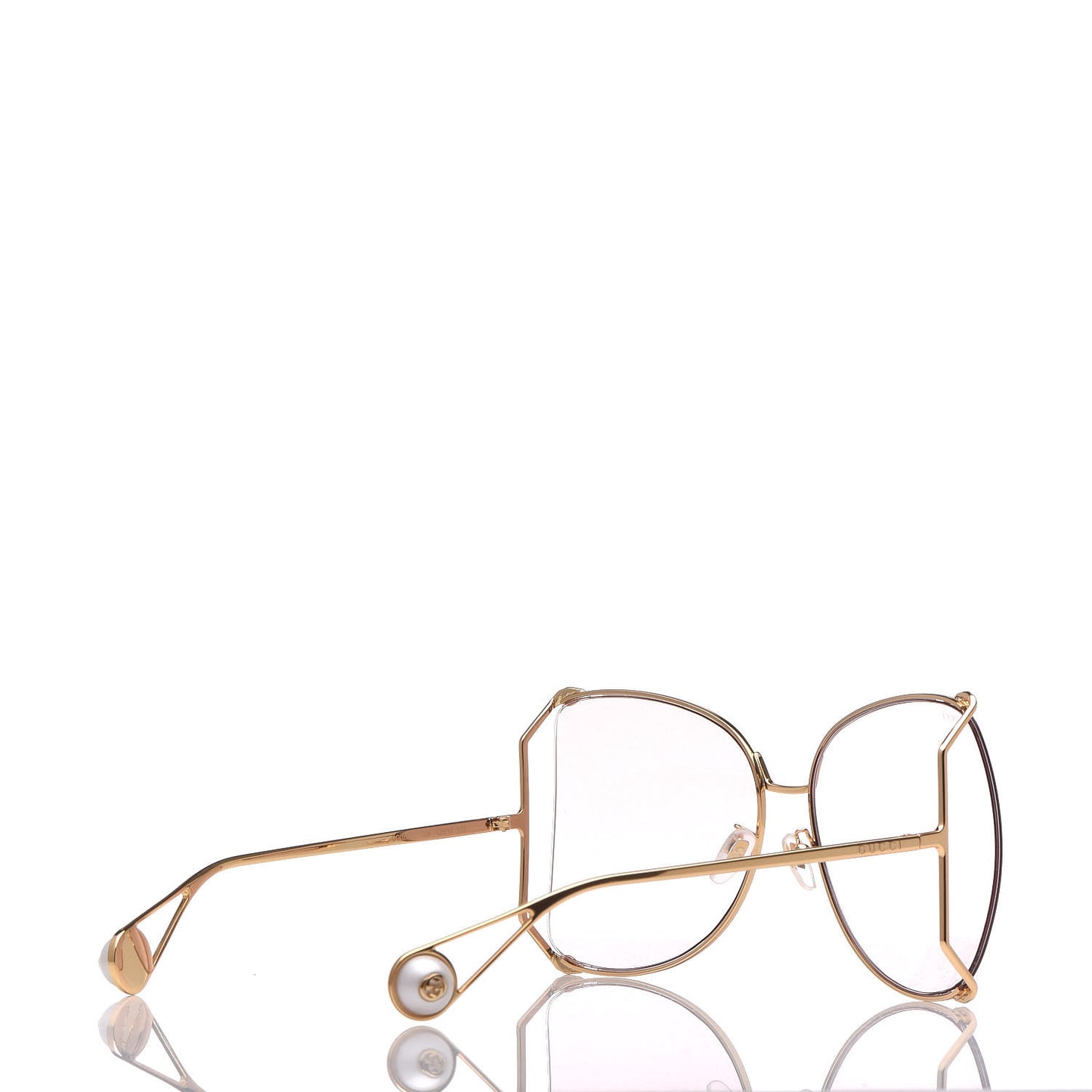 Metal Oversized Round Sunglasses GG0252S Gold Pink