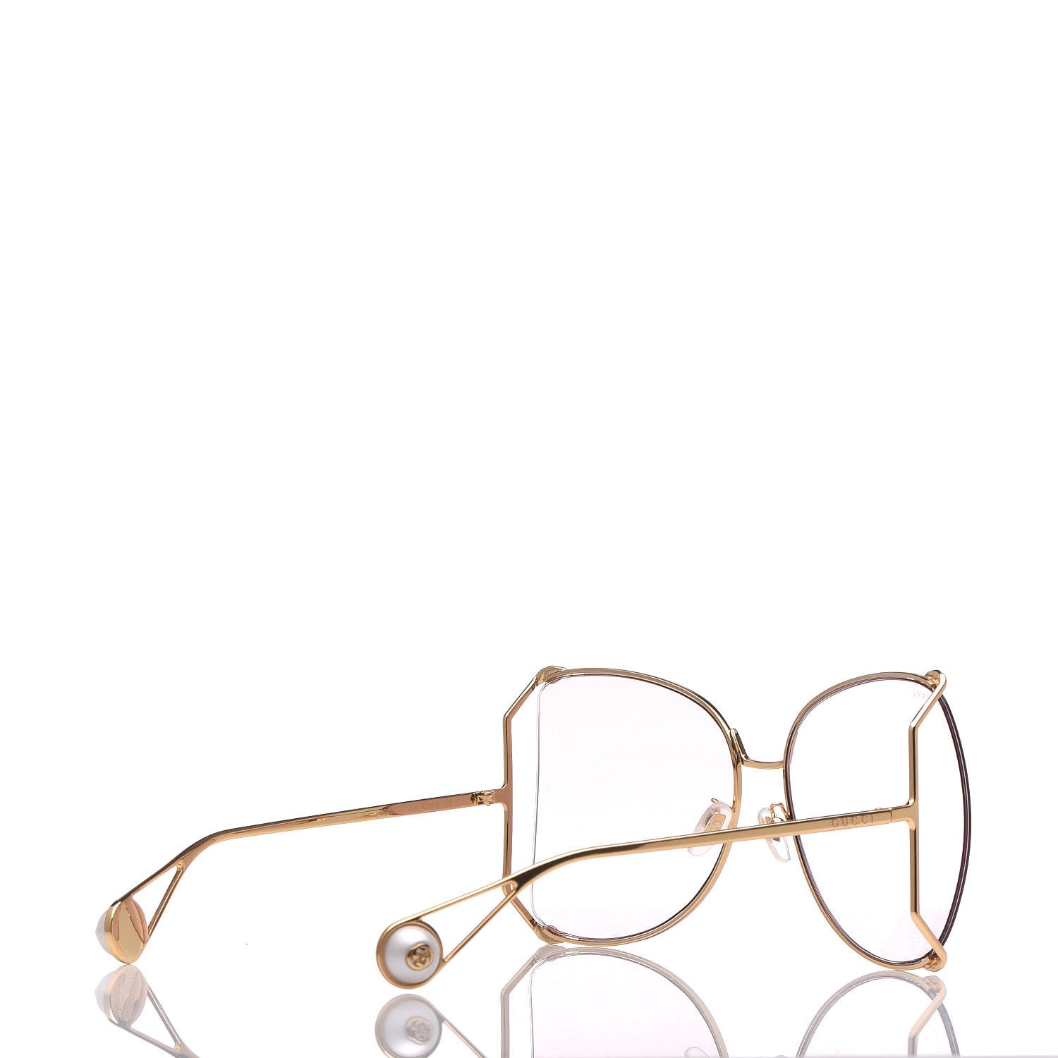 Gucci Metal Oversized Round Sunglasses GG0252S Gold Pink 4 of 7