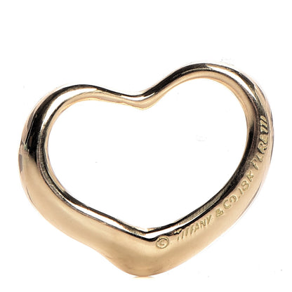 Tiffany 18K Yellow Gold Elsa Peretti Large Open Heart Pendant 1 of 3