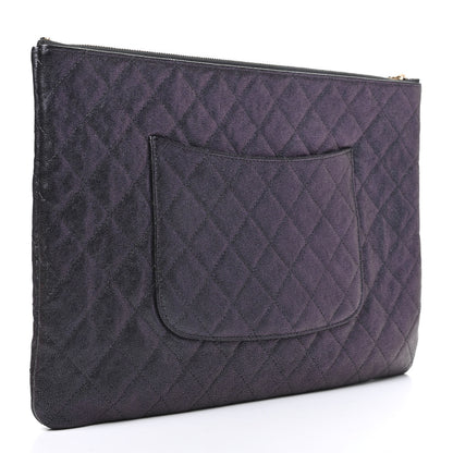 Chanel Iridescent Caviar Large Night by the C Pouch Clutch Black 3 of 7