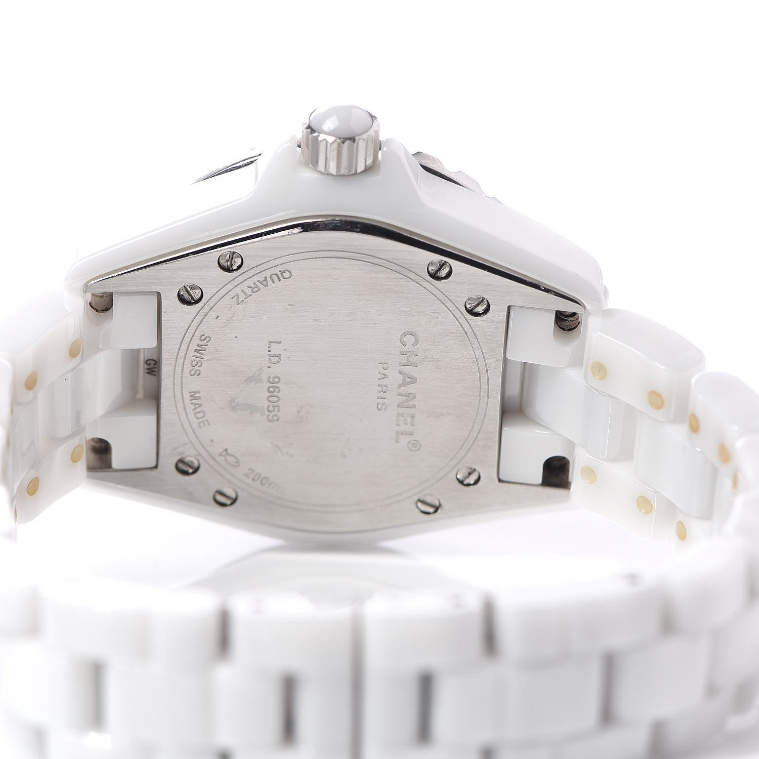 Chanel Stainless Steel Ceramic Diamond 33mm J12 Quartz Watch White 5 of 6