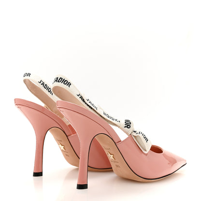 Christian Dior Patent Ribbon J'Adior Slingback 100mm Pumps 38.5 Dusty Candy 5 of 10