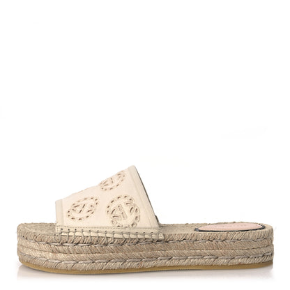 Gucci Canvas Interlocking G Damita Espadrille Sandals 37 Natural 1 of 13