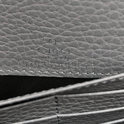 Gucci Dollar Calfskin Enamel Monochrome Mini GG Marmont Chain Wallet Deep Grey 6 of 10