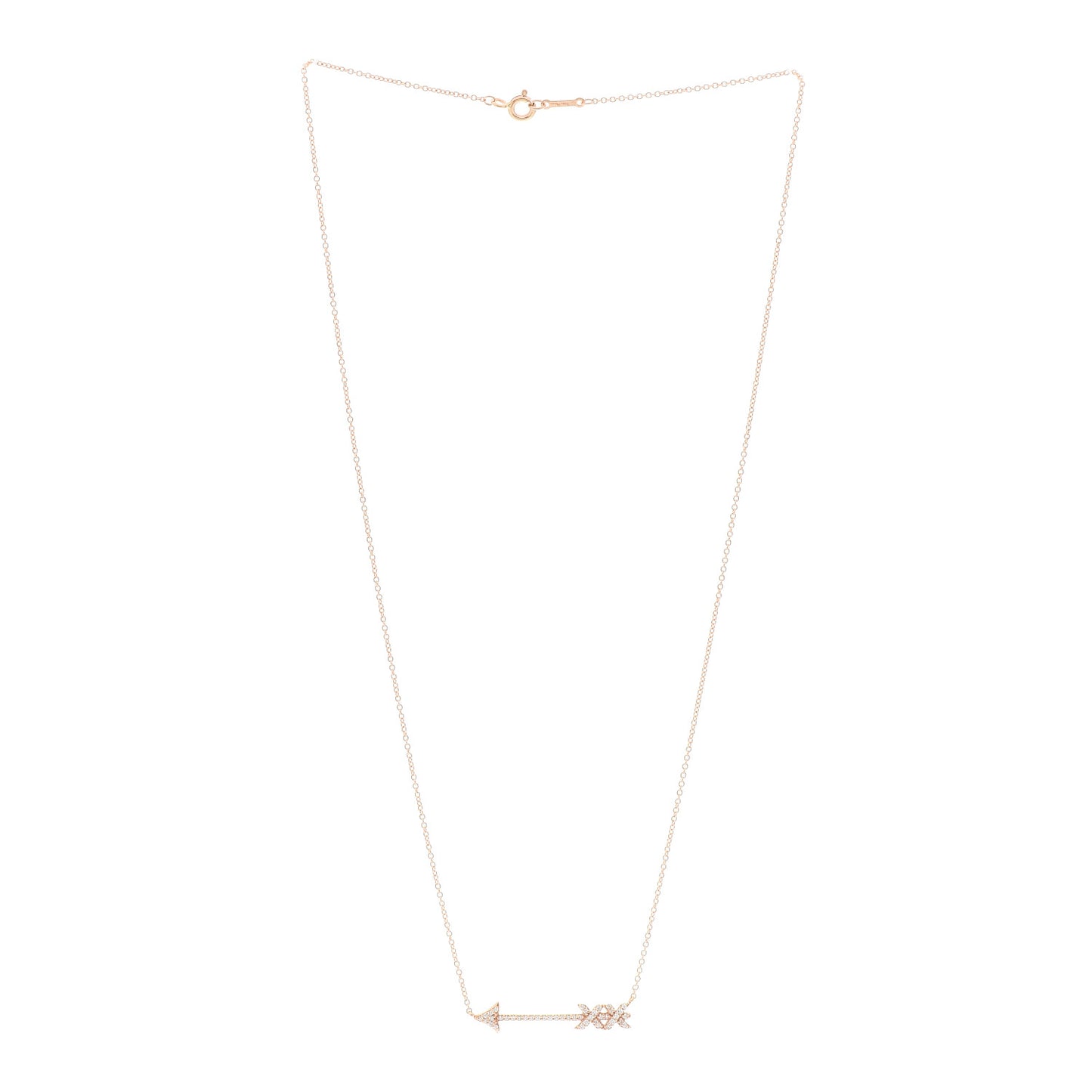 18K Rose Gold Diamond Paloma's Graffiti Arrow Pendant Necklace