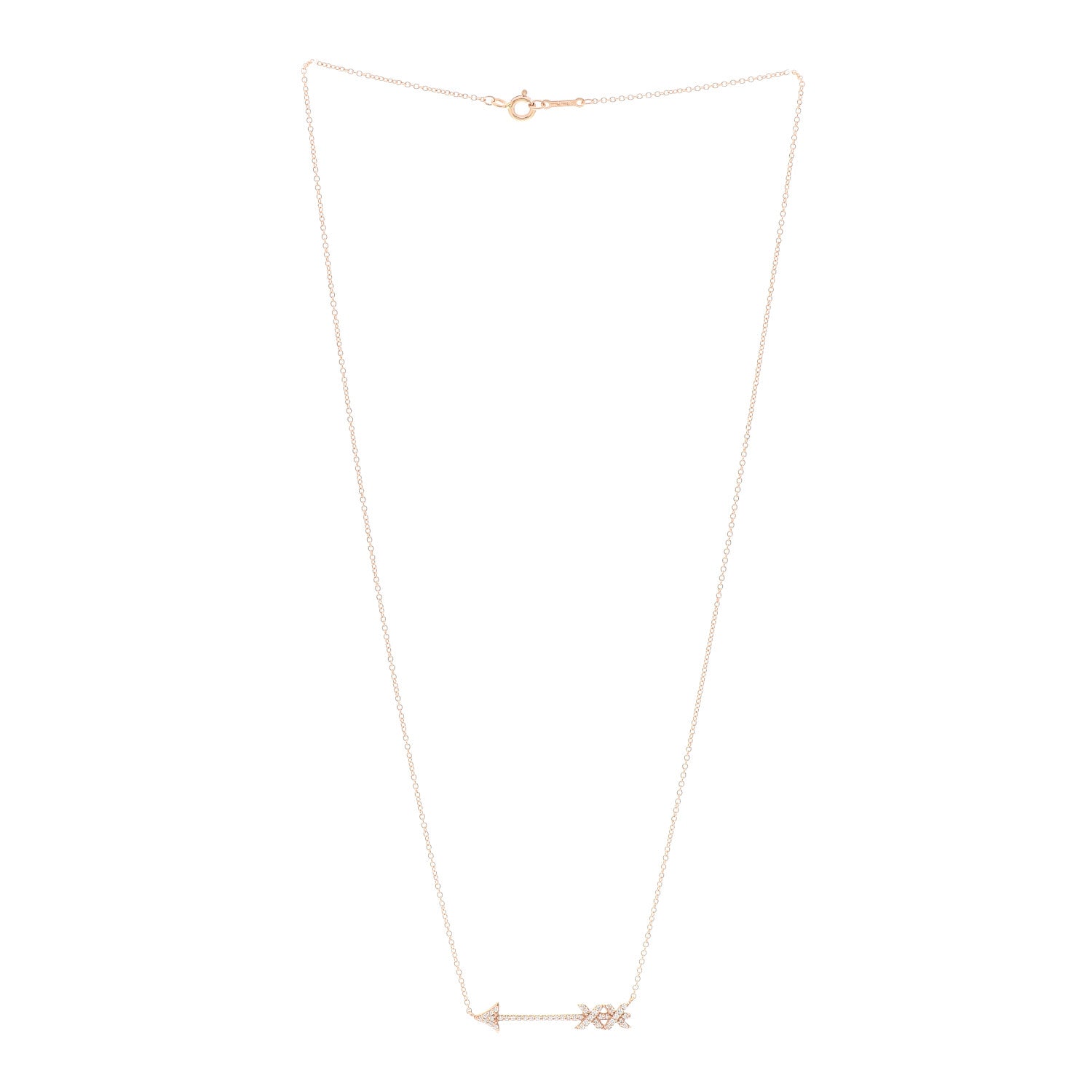 Tiffany 18K Rose Gold Diamond Paloma's Graffiti Arrow Pendant Necklace 3 of 7