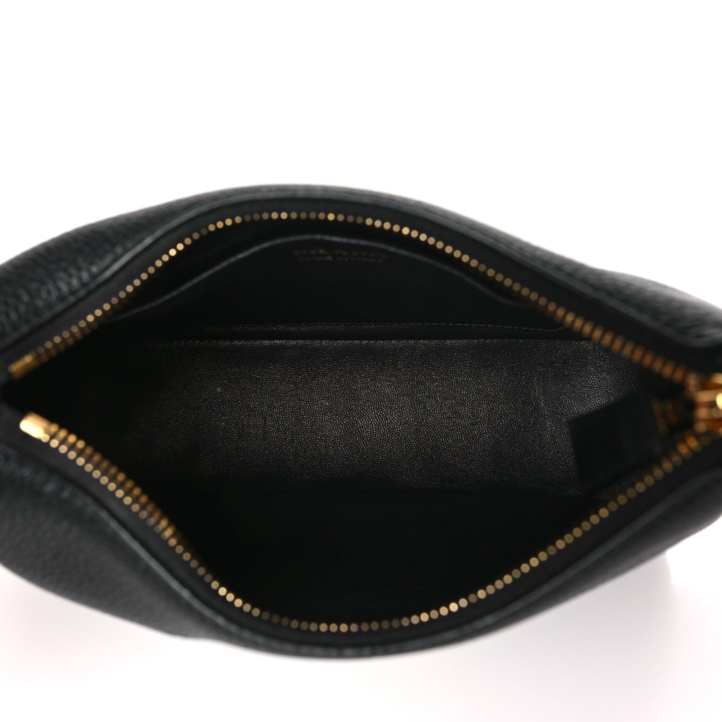 Vitello Daino Soft Zippered Hobo Shoulder Bag Black