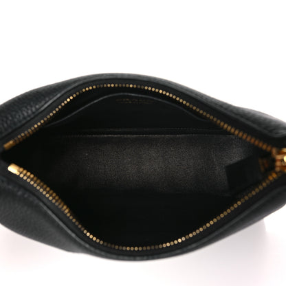 Prada Vitello Daino Soft Zippered Hobo Shoulder Bag Black 5 of 9