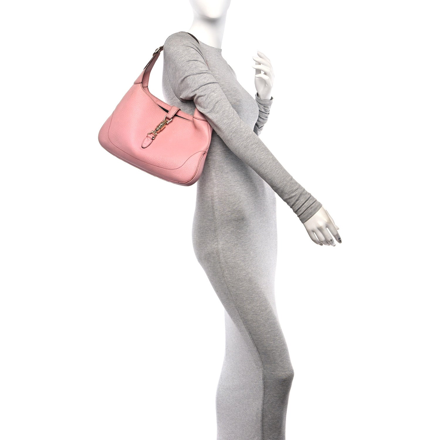 Gucci Calfskin Small Jackie O Hobo Pink 2 of 15