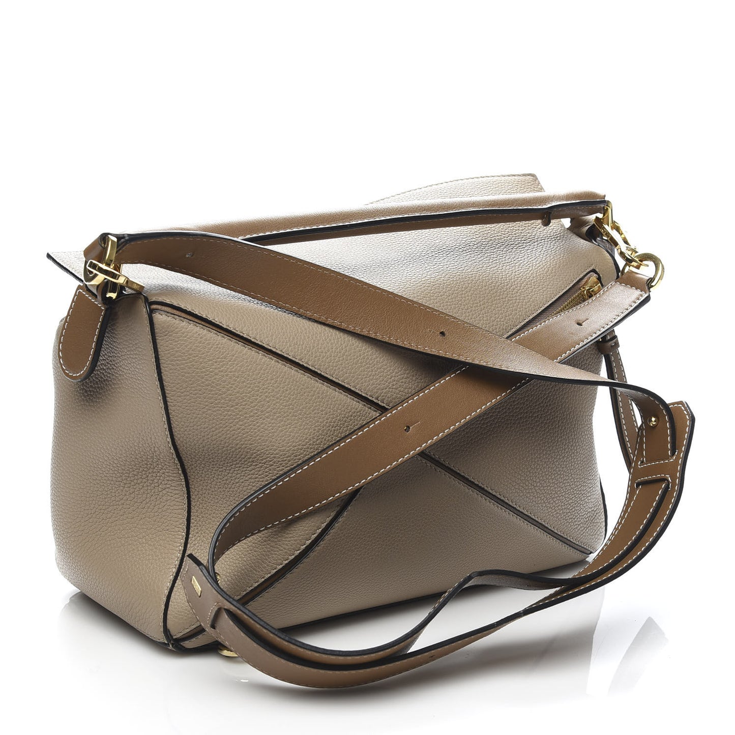 Calfskin Medium Puzzle Bag Sand Mink