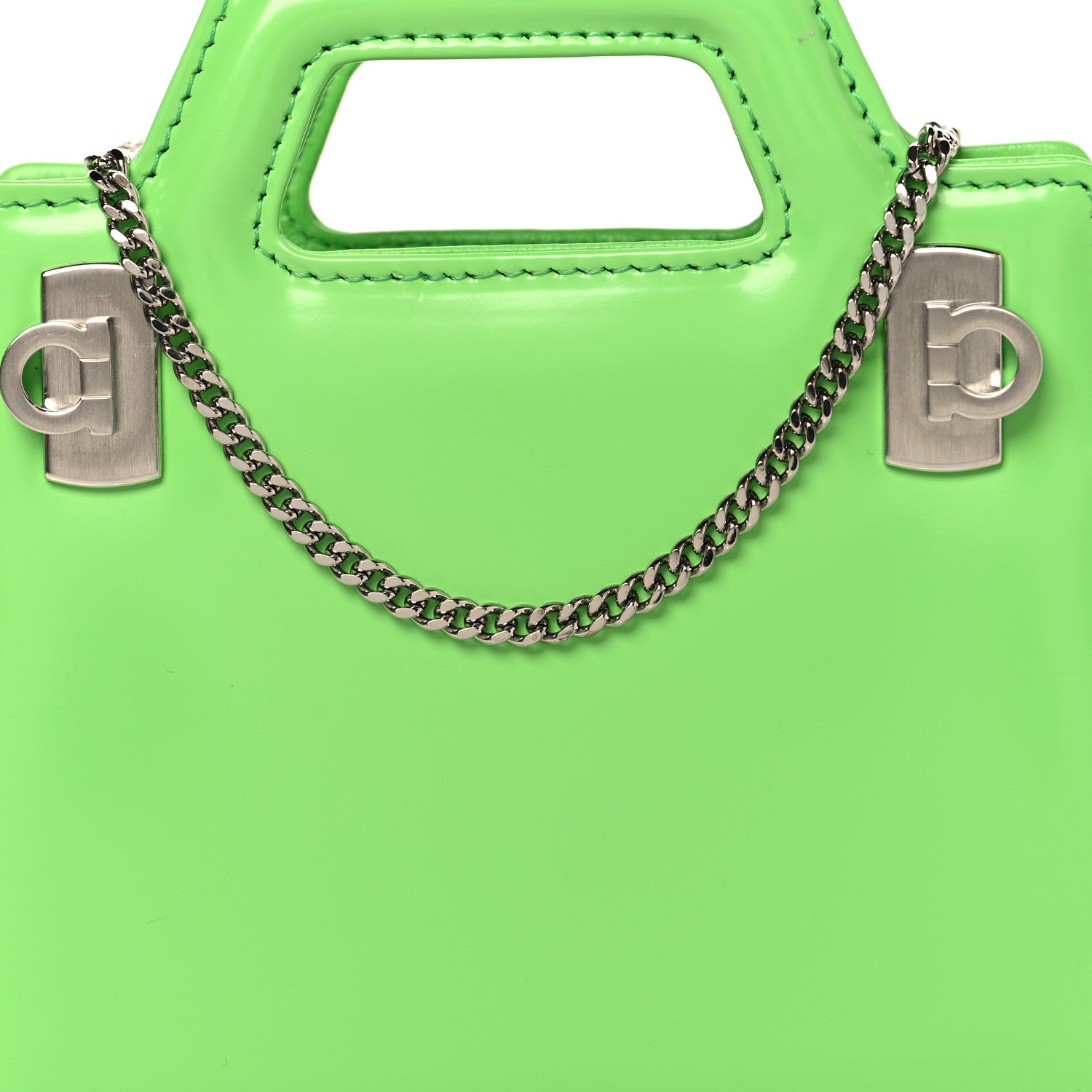 Salvatore Ferragamo Brushed Calfskin Micro Wanda Top Handle Bag Green 7 of 11