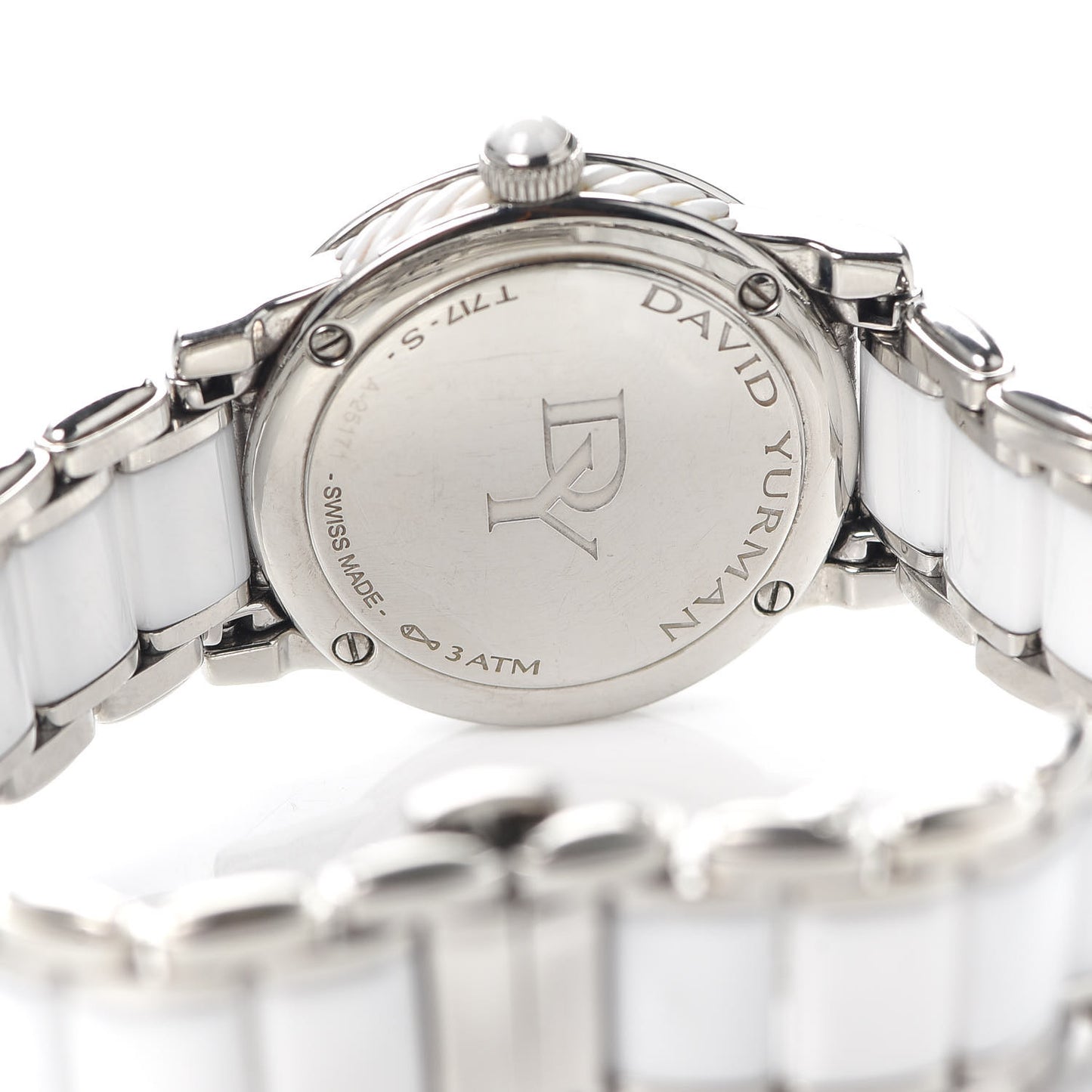 Stainless Steel Ceramic Diamond 30mm Classic Quartz Watch White