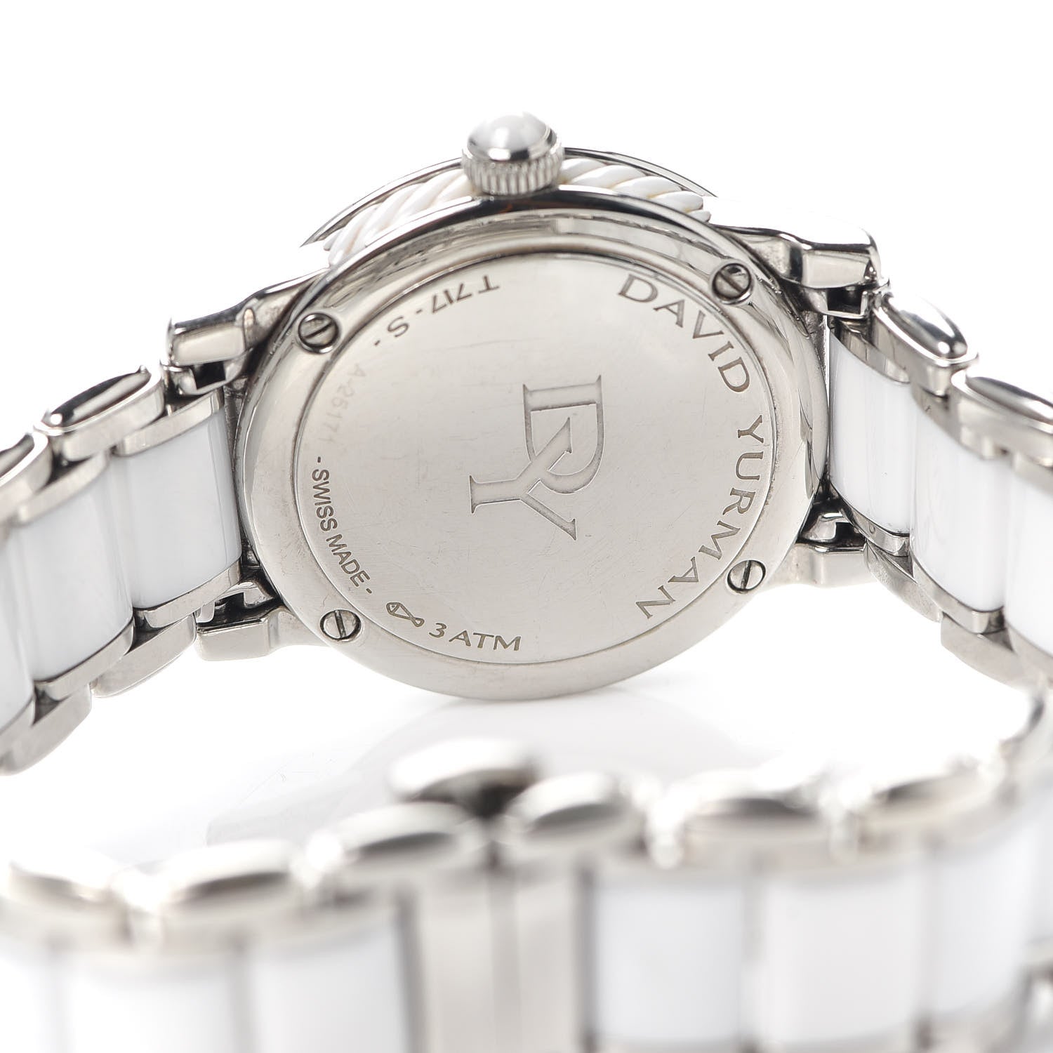 David Yurman Stainless Steel Ceramic Diamond 30mm Classic Quartz Watch White 4 of 6
