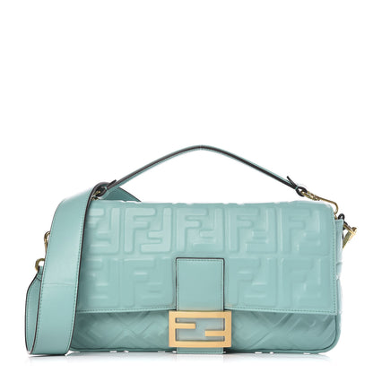 Fendi Nappa FF 1974 Embossed Large Baguette Tiffany 1 of 10