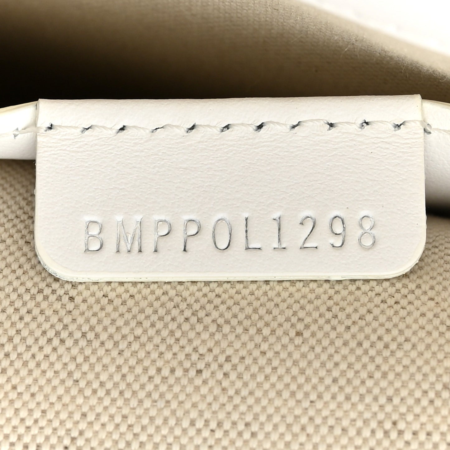 Monogram Canvas Smooth Calfskin Medium Pocket Bag White Beige