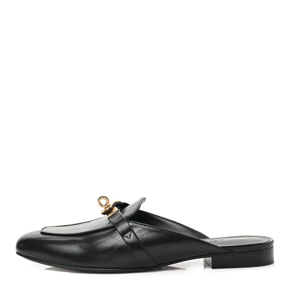 Hermes Goatskin Oz Mules 38 Black 1 of 8