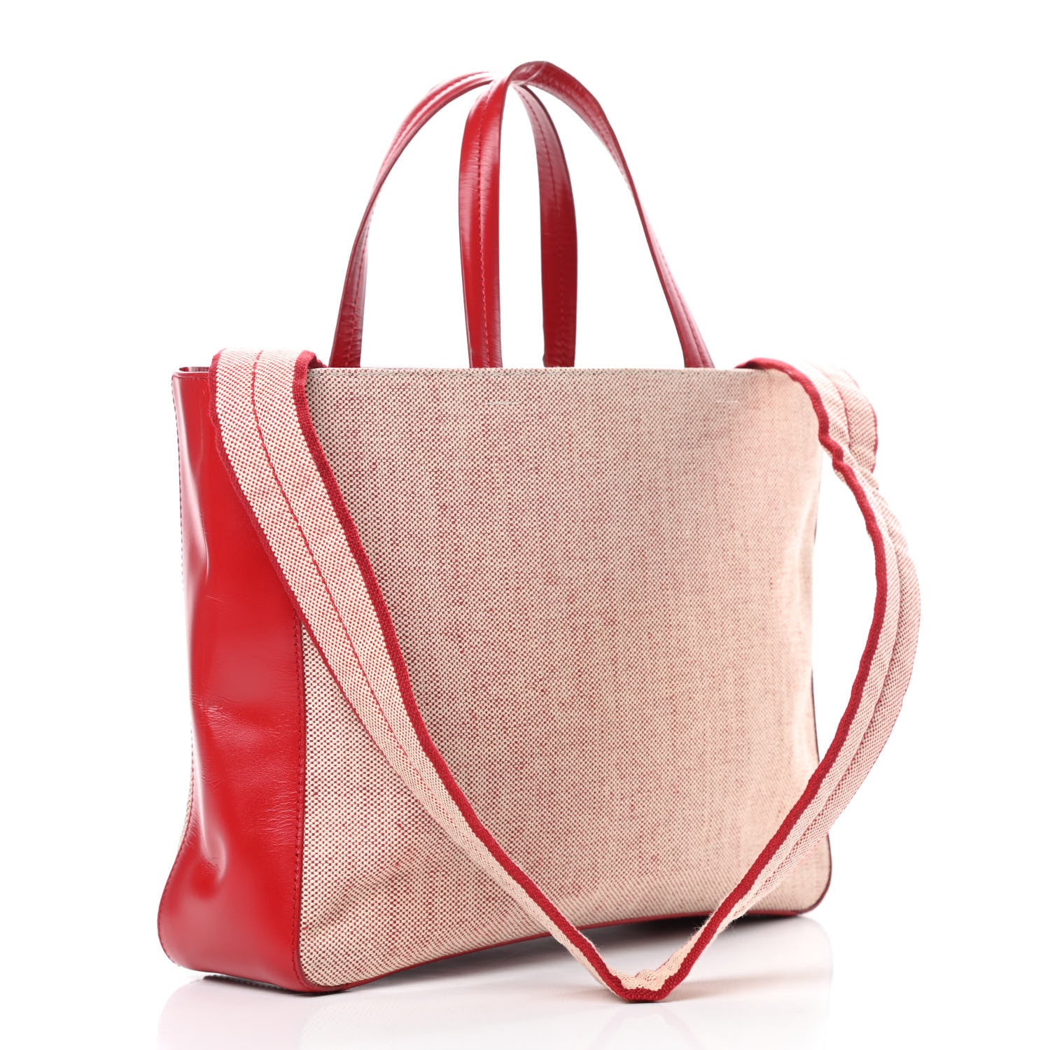 Prada Canapa Vitello Tote Naturale Rose 3 of 14