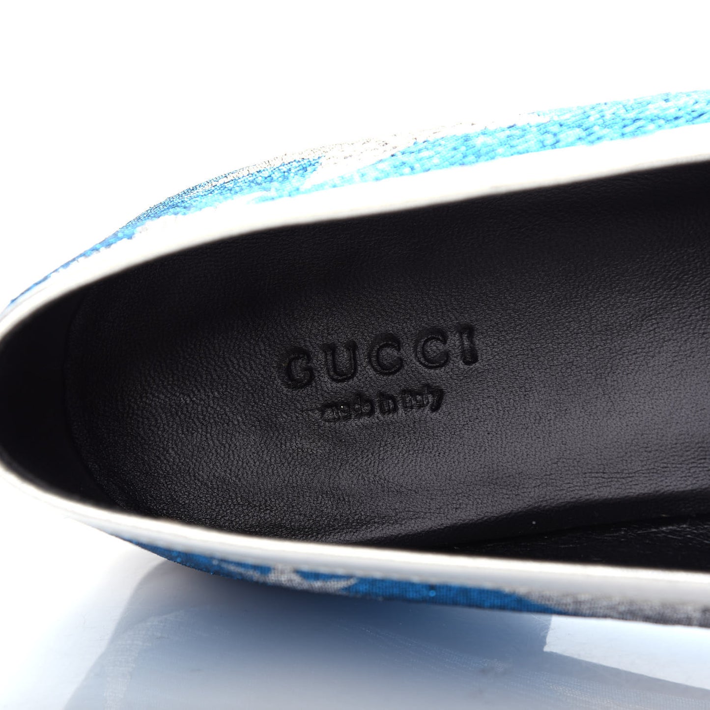 Lurex Calfskin Starry Sky Womens Jordaan Loafers 40.5 Bluette Silver