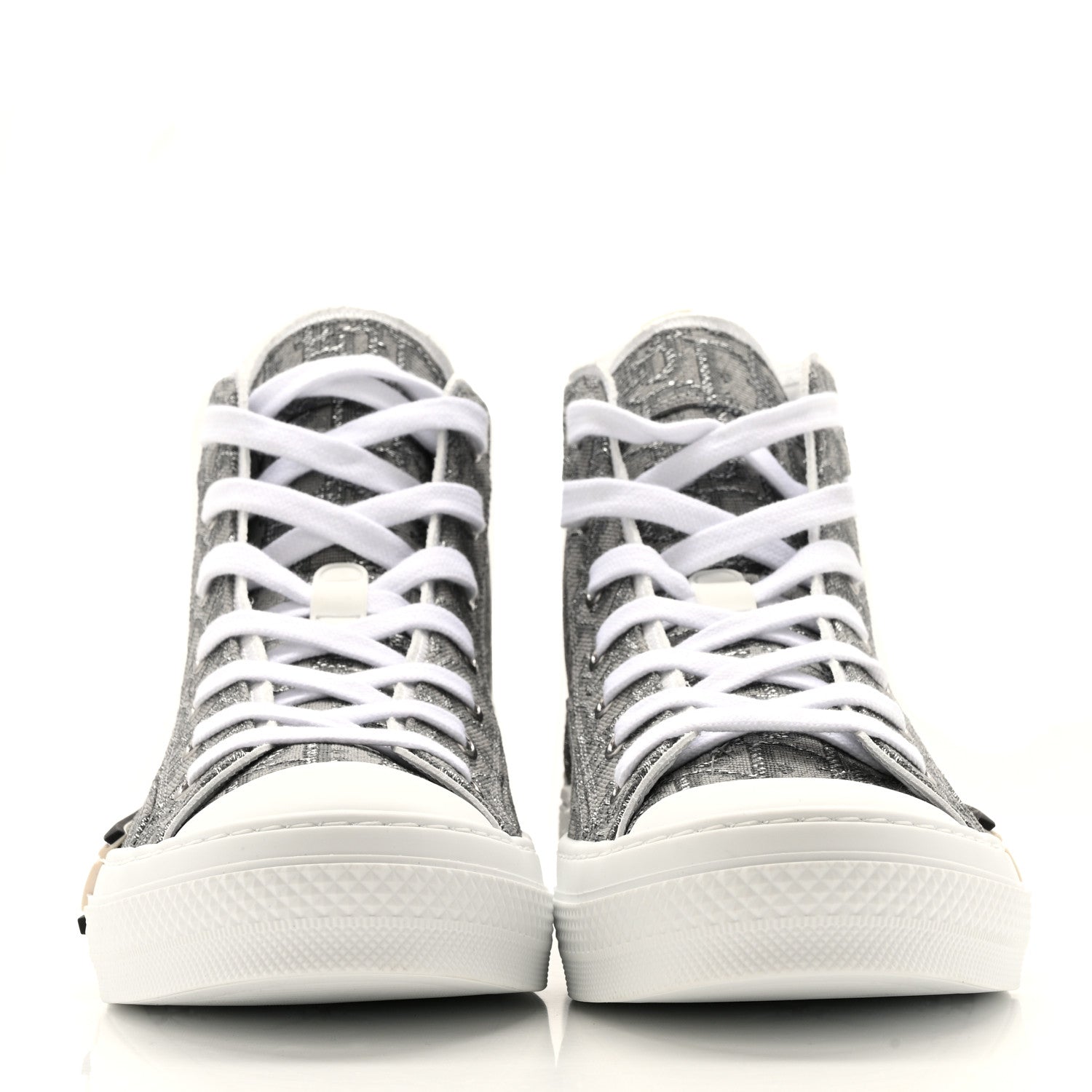 Christian Dior Metallic Oblique Jacquard Mens B23 High Top Sneakers 42 Grey 3 of 13