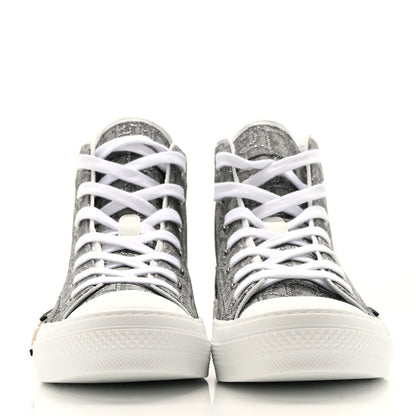 Christian Dior Metallic Oblique Jacquard Mens B23 High Top Sneakers 42 Grey 3 of 13