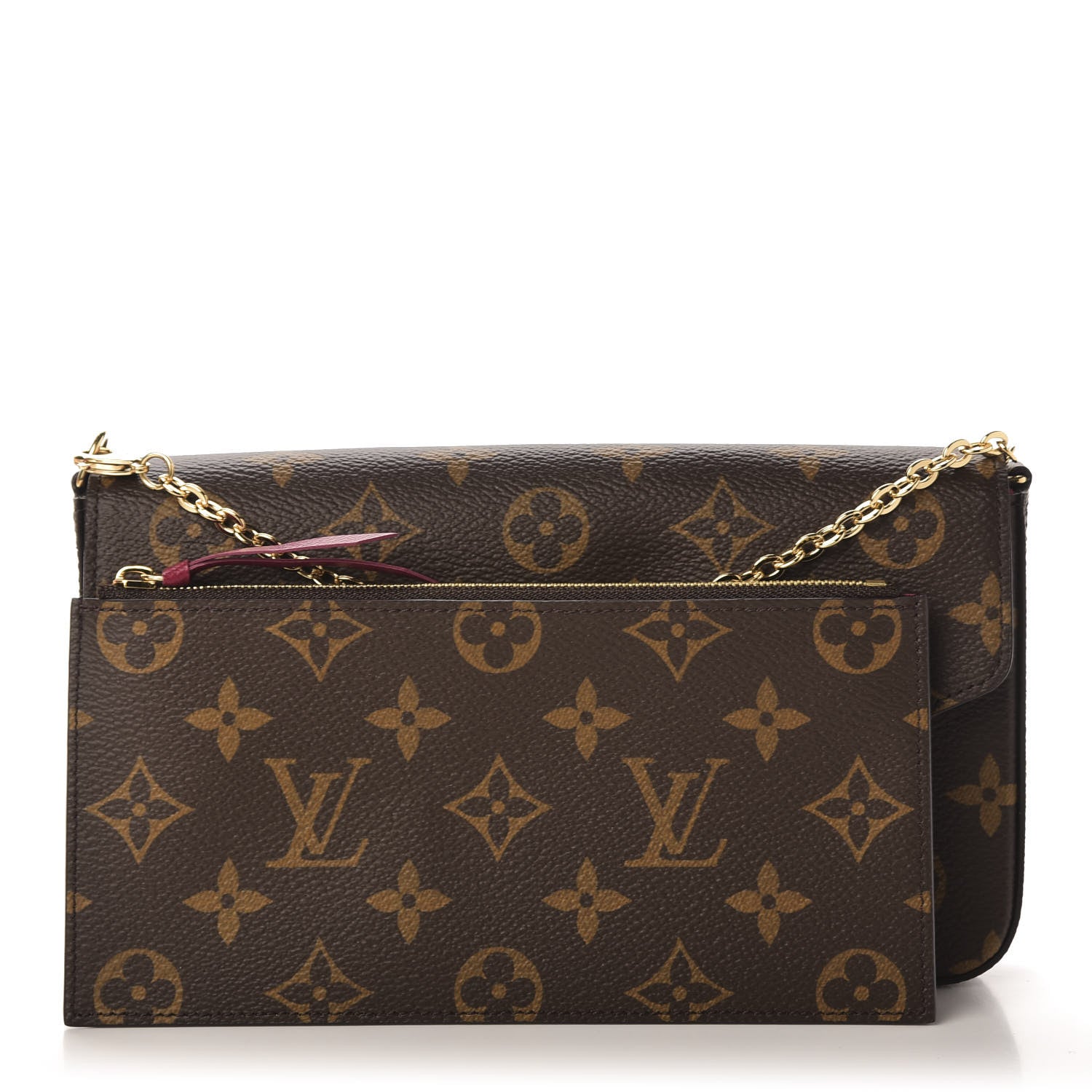 Louis Vuitton Monogram Pochette Felicie Chain Wallet Fuchsia 11 of 13