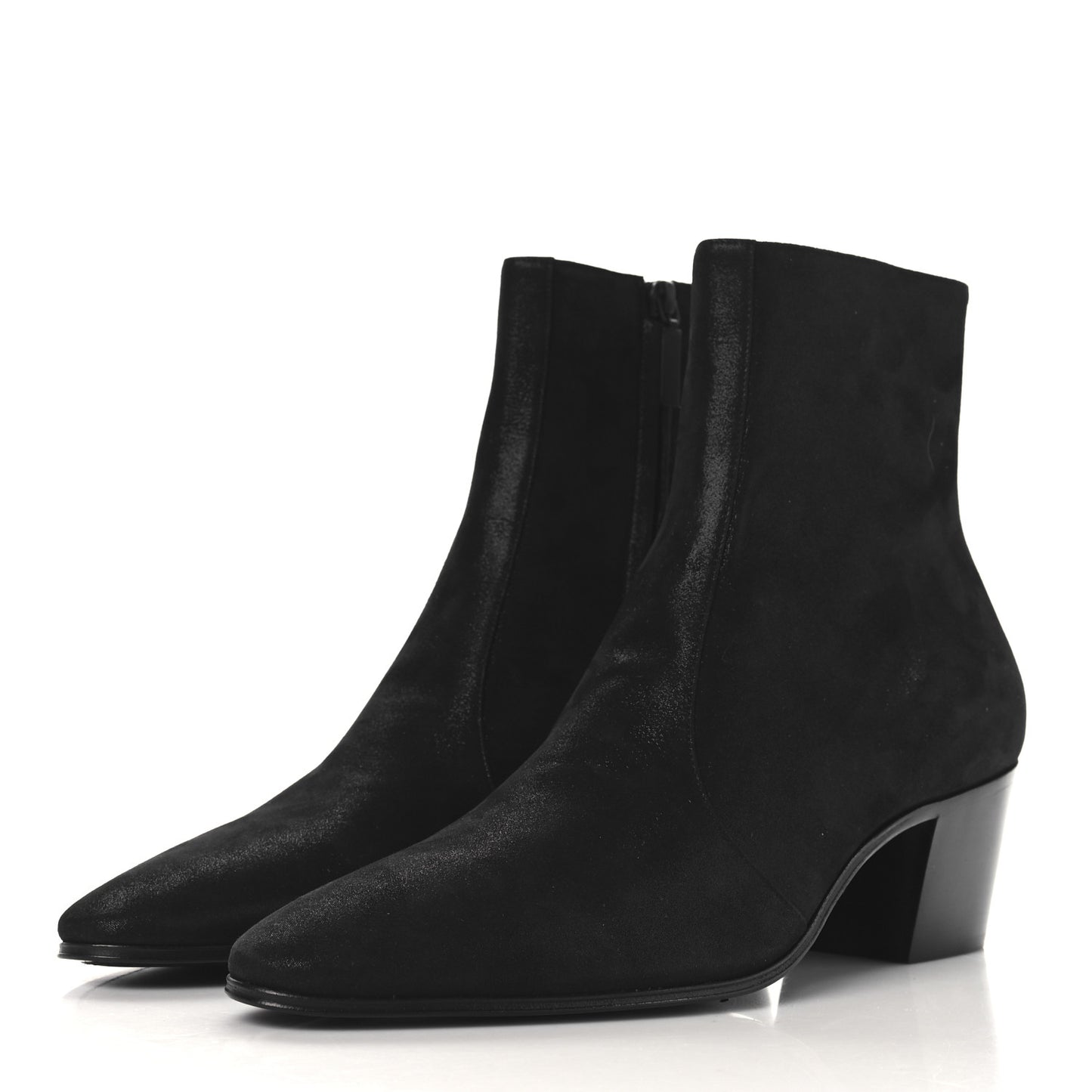 Vassili Metallic Suede 60 Zip Ankle Zip Mens Boots 43 Black