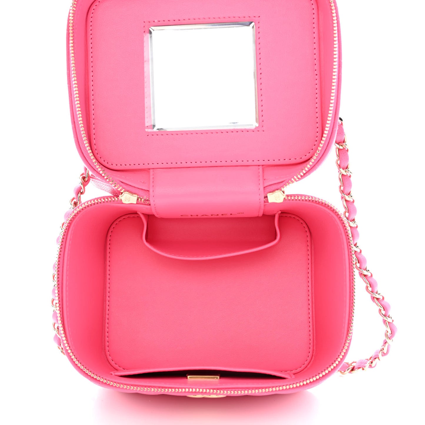 Caviar Quilted Small CC Vanity Case Rose