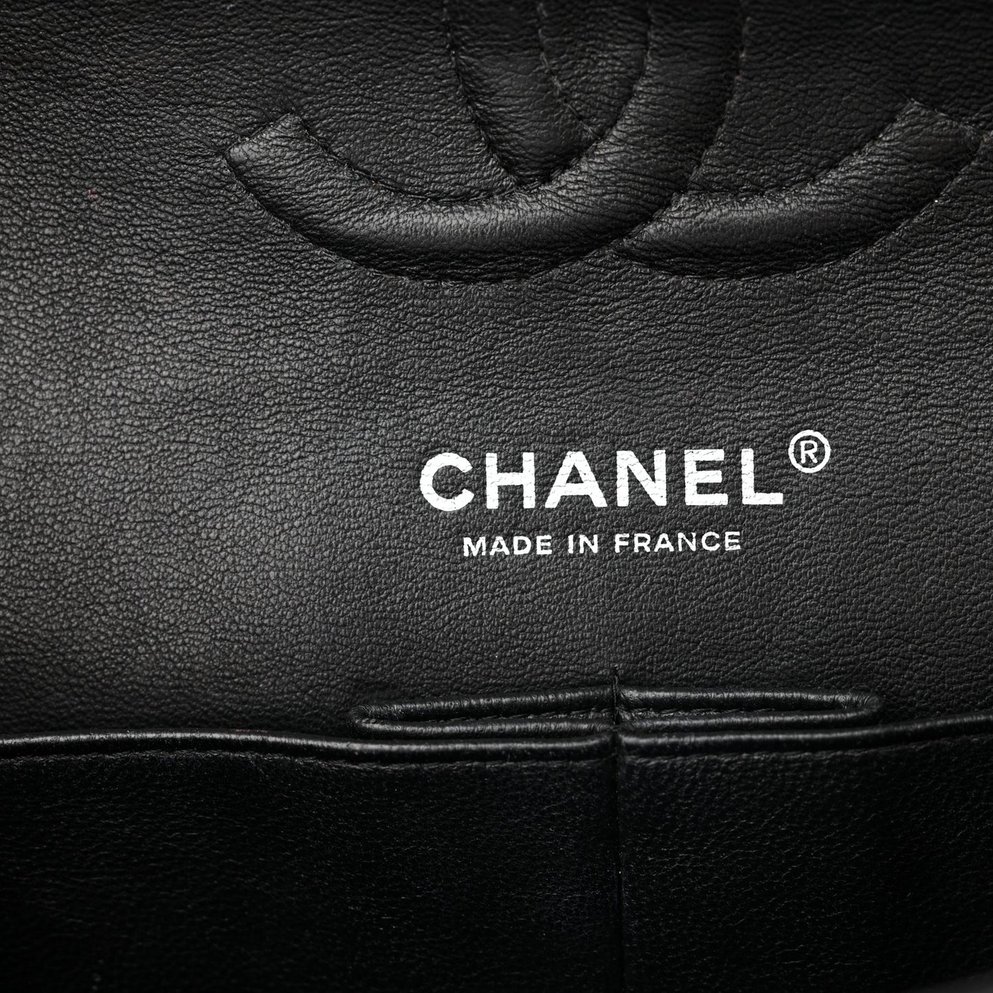 Patent Quilted Medium Double Flap Black
