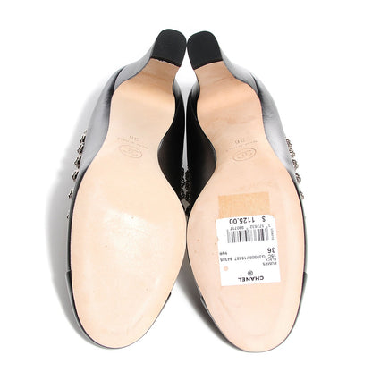 Chanel Lambskin Cap Toe Camellia Pumps Black 36 5 of 7