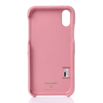 Chanel Lambskin Quilted iPhone X Coco Tech Case Pink 3 of 8