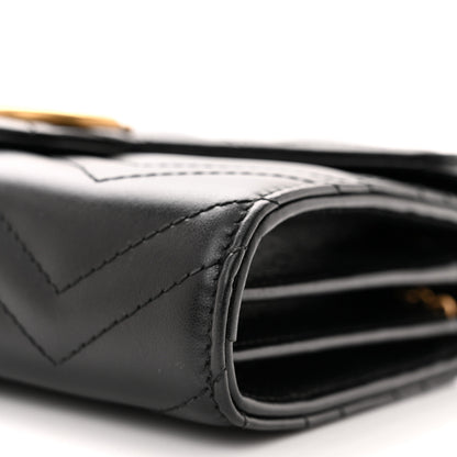 Gucci Calfskin Matelasse GG Marmont Chain Wallet Black 10 of 11