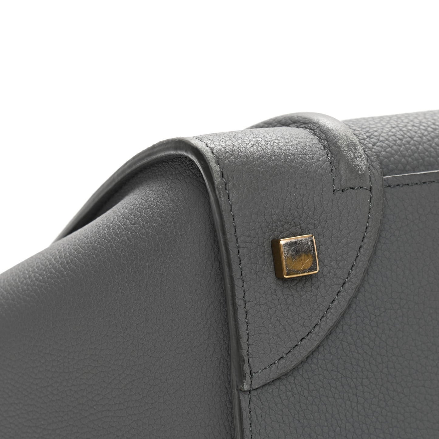 Drummed Calfskin Mini Luggage Kohl