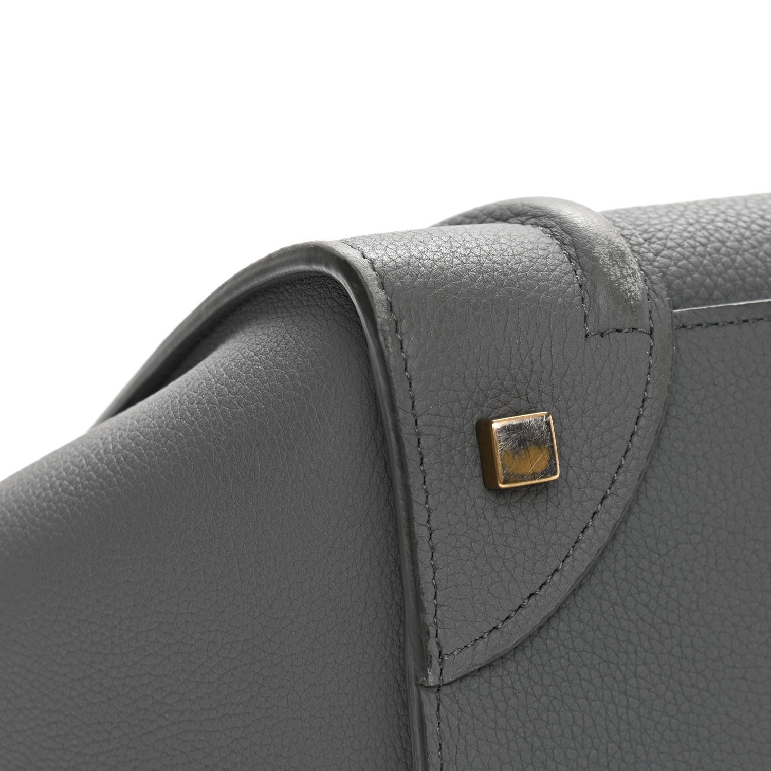 Celine Drummed Calfskin Mini Luggage Kohl 10 of 17