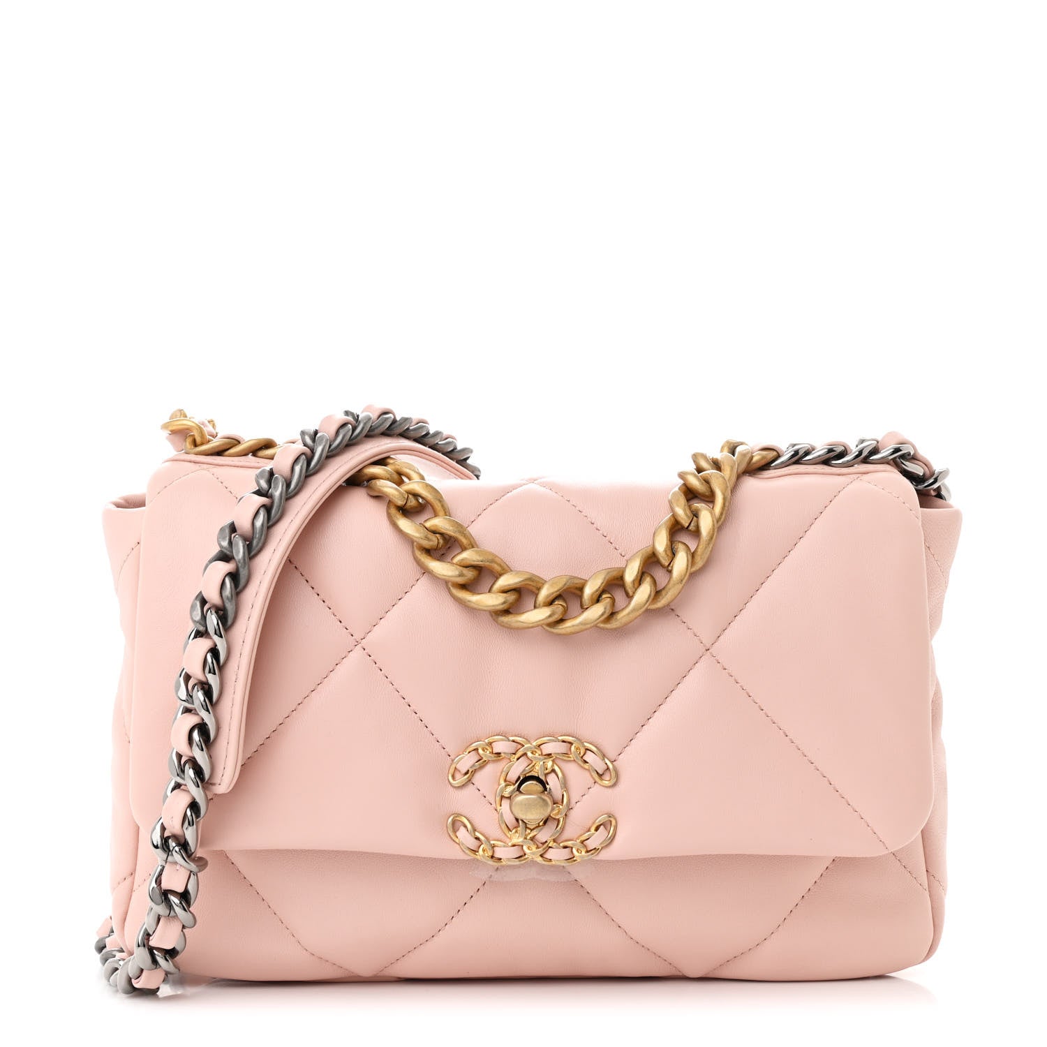Chanel Lambskin Quilted Medium Chanel 19 Flap Light Pink 1 of 11