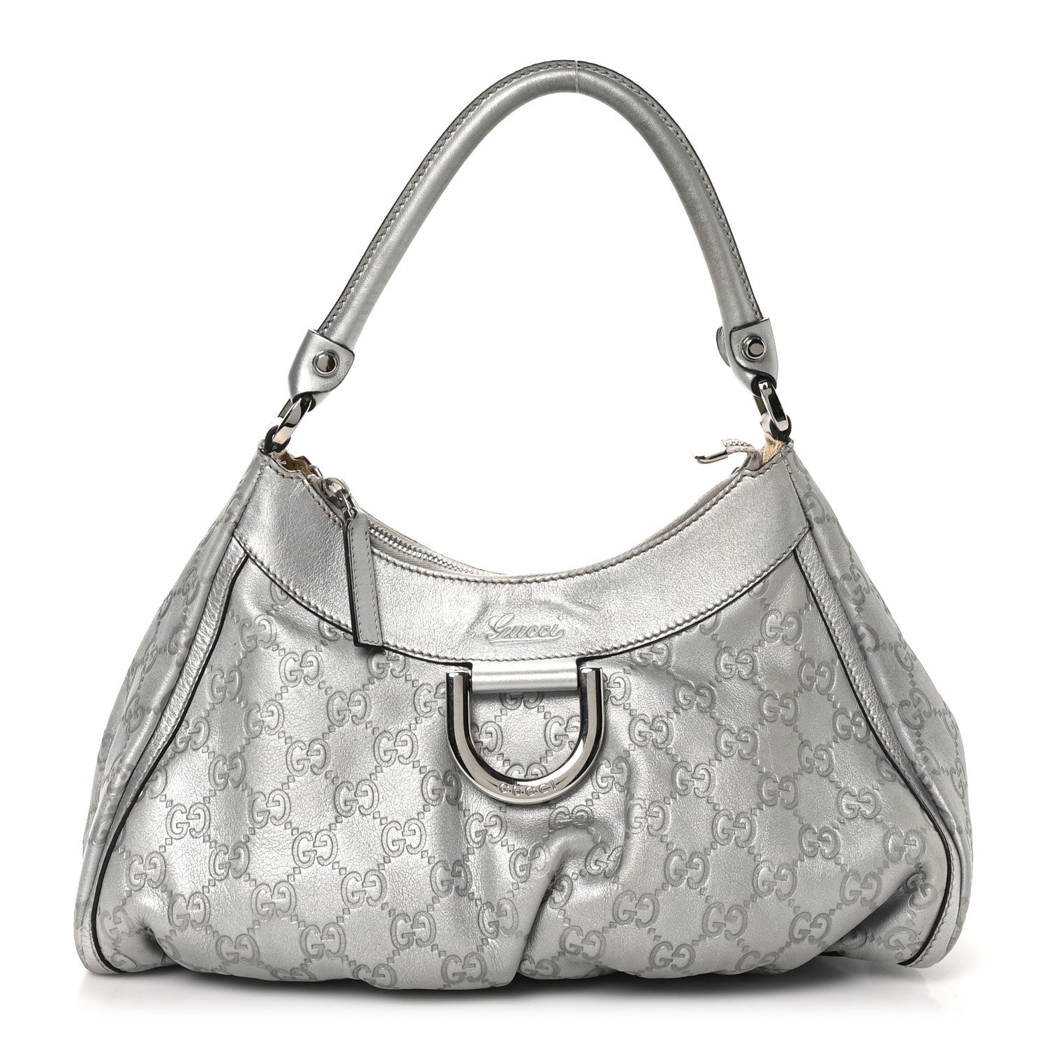 Gucci Metallic Guccissima Medium D Gold Hobo Silver 1 of 12