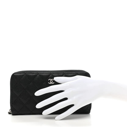 Chanel Caviar Quilted Large Gusset Zip Around Wallet Black 2 of 11