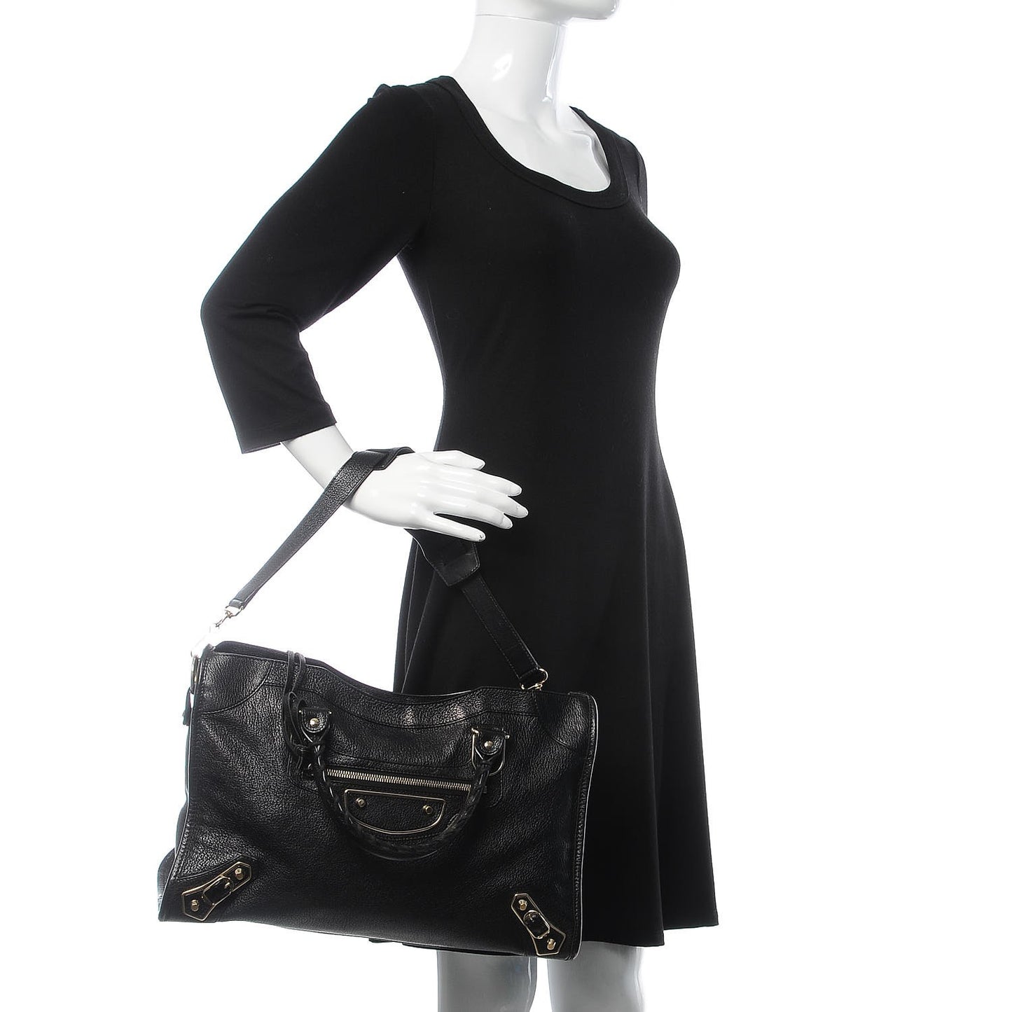 Chevre Gold Metallic Edge Hardware City Black