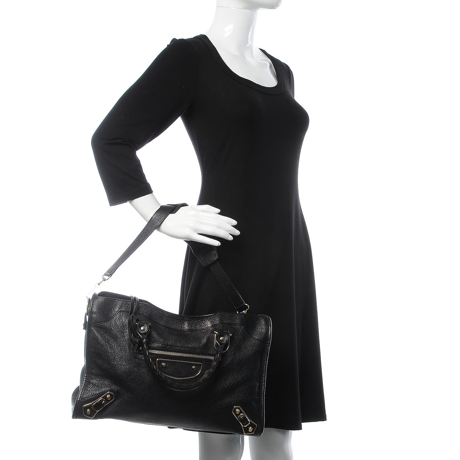 Balenciaga Chevre Gold Metallic Edge Hardware City Black 3 of 9