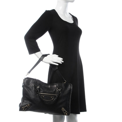 Balenciaga Chevre Gold Metallic Edge Hardware City Black 3 of 9