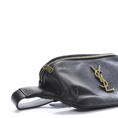 Saint Laurent Grain De Poudre Monogram Belt Bag Black 6 of 11