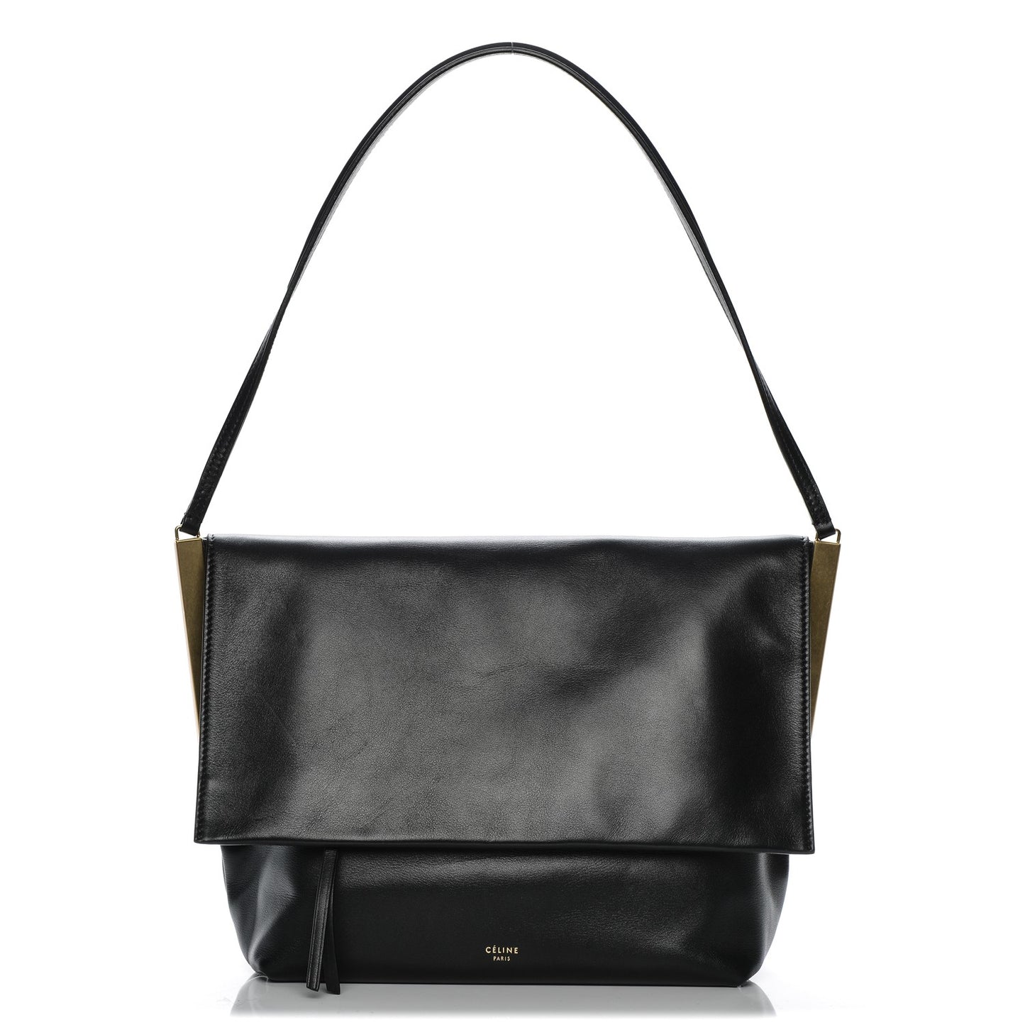 Smooth Calfskin Flap Clasp Bag Black