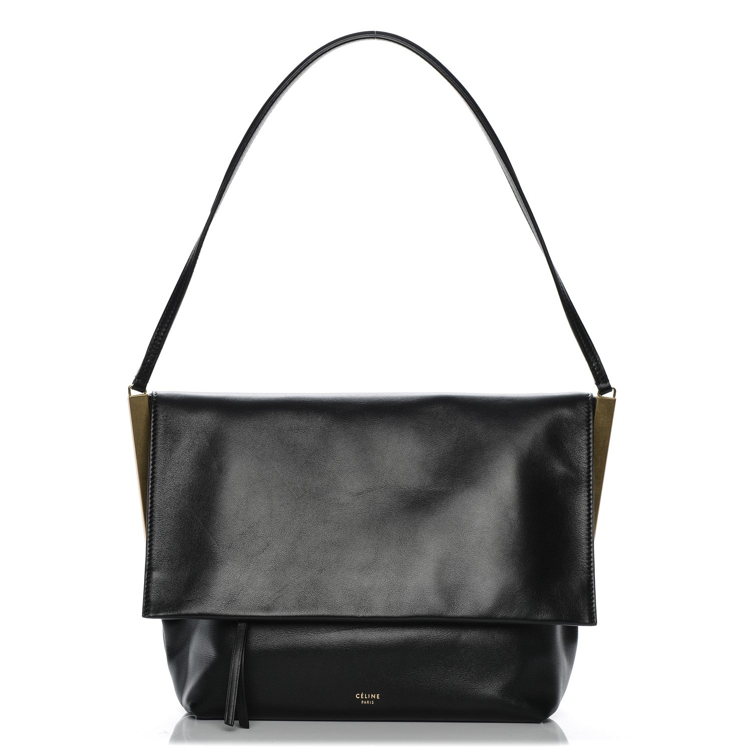 Celine Smooth Calfskin Flap Clasp Bag Black 1 of 7