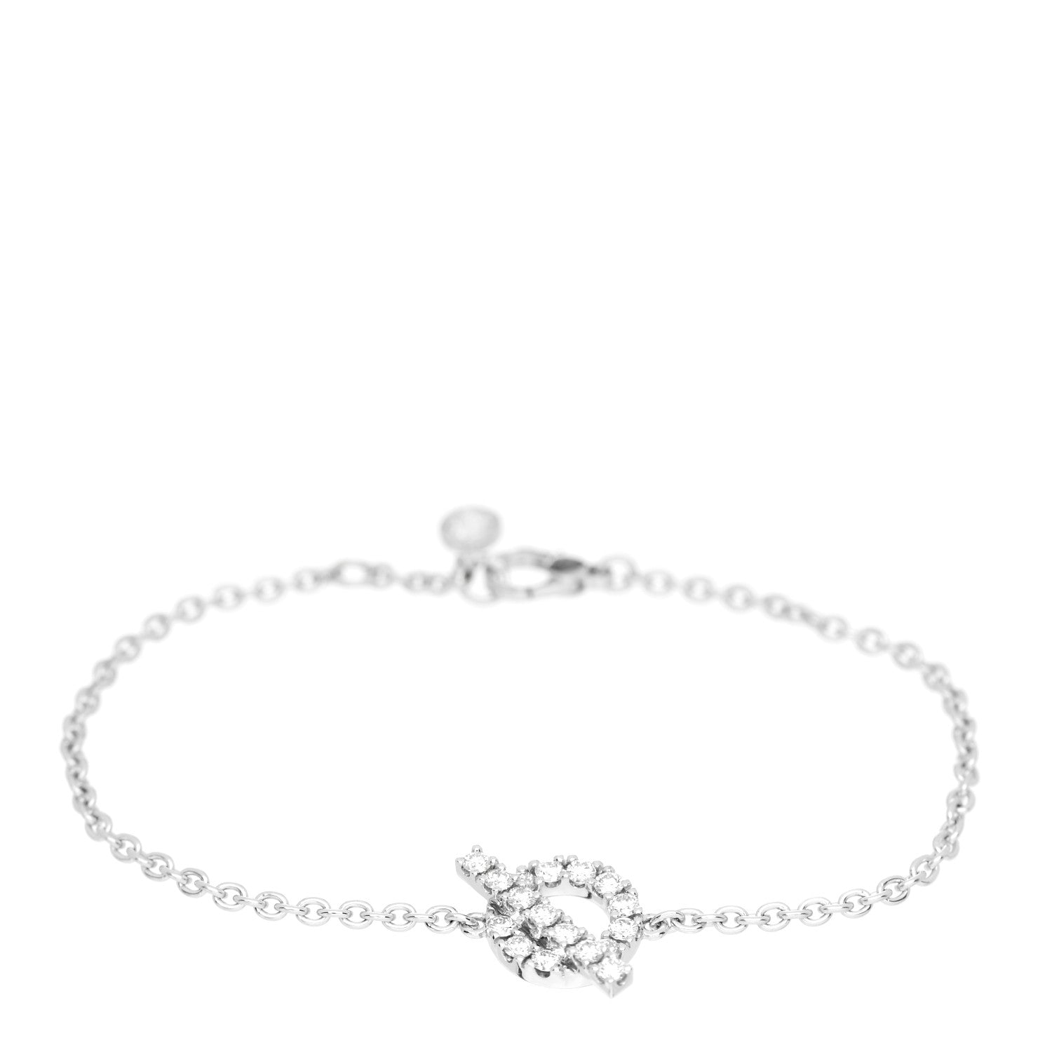 Hermes 18K White Gold Diamond Finesse Bracelet SH 1 of 5